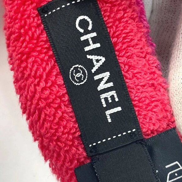 CHANEL 20C logo Hat Pile Visor Sun visor cotton pink - Picture 6 of 14